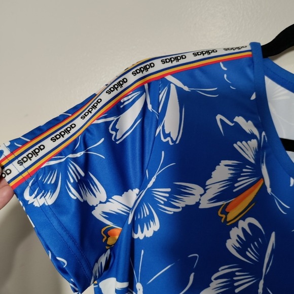 Adidas X Farm Rio Women's Blue Butterflies Dress Size L Excellent Condition - Picture 6 of 6